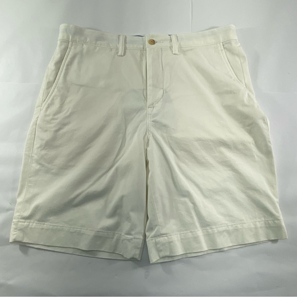 Polo  Ralph Lauren Stretch Classic Fit Cream Flat Front Shorts Men’s Size 33